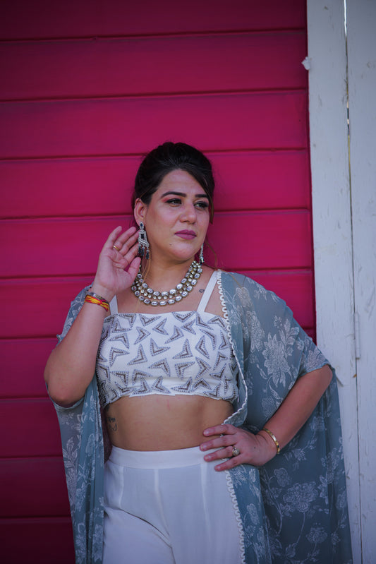 Aarzu Ombre Georgette Cape Set