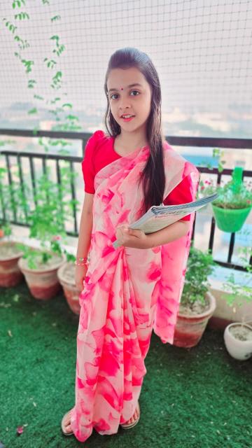 Mini Blossom Drape Saree Set