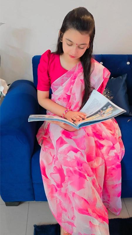 Mini Blossom Drape Saree Set