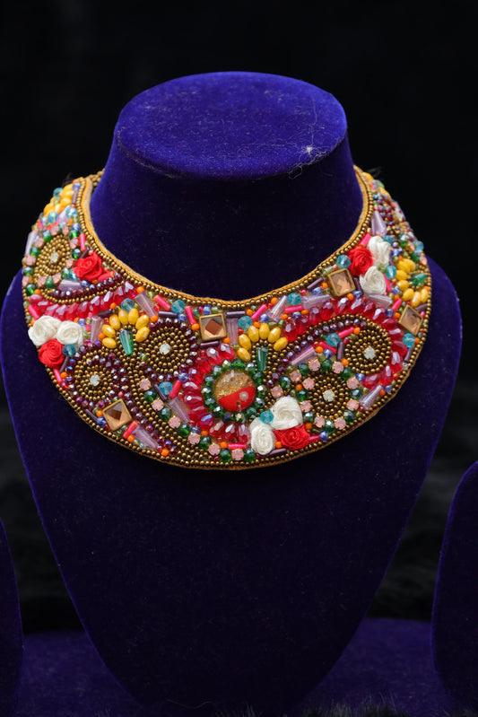 Rang Mahal Multicolor Bib Necklace Set