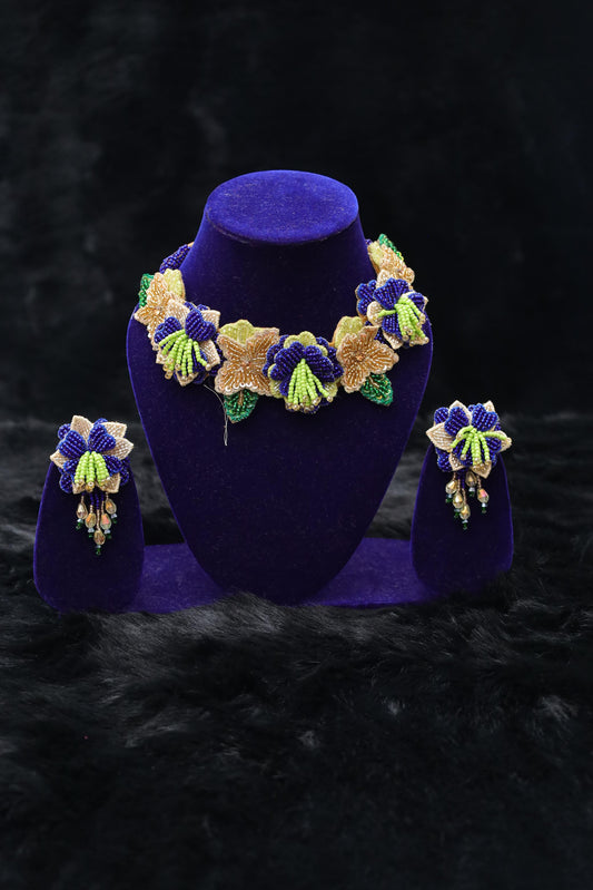 Gulnarred Floral Beaded Choker Set