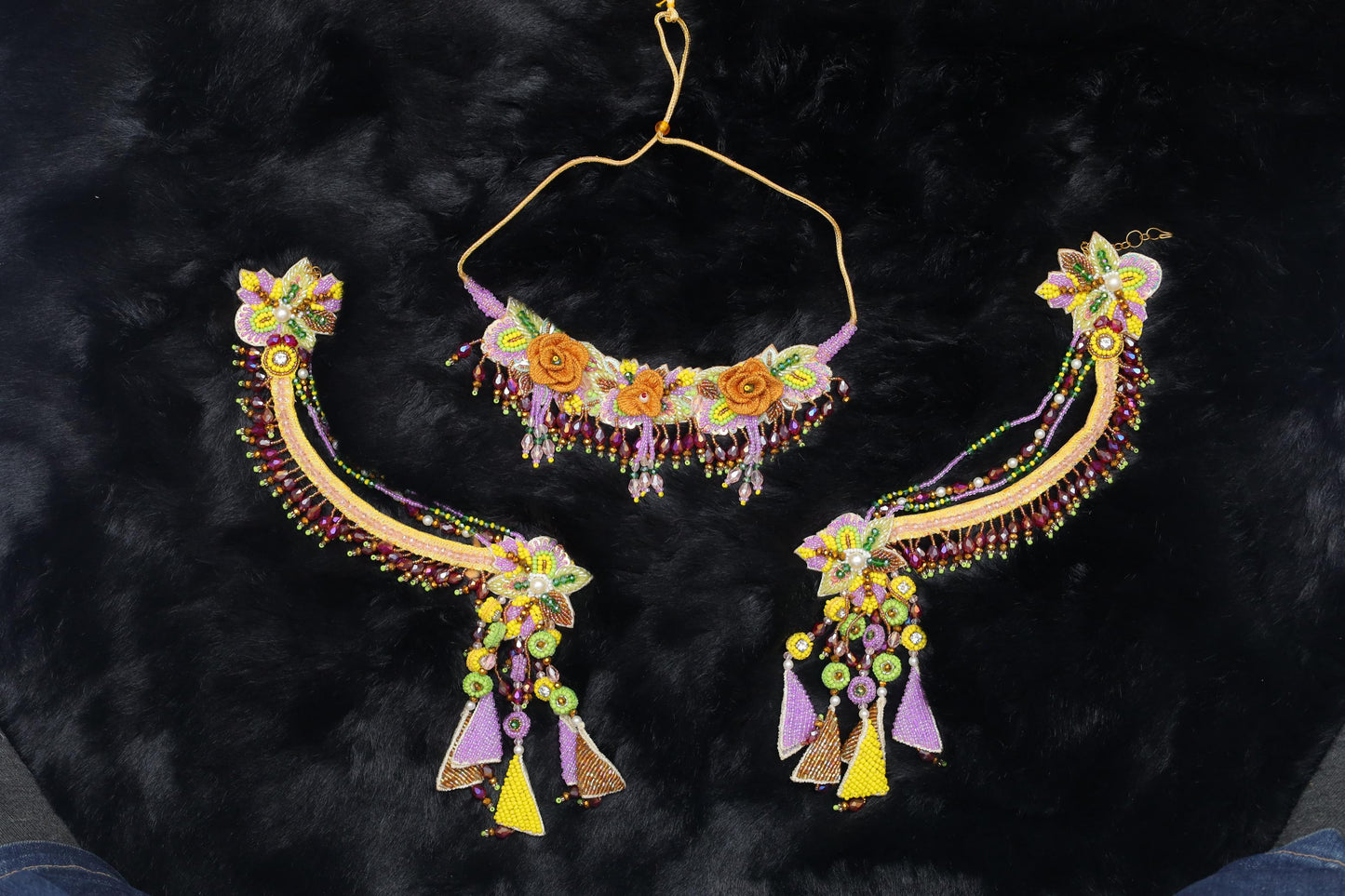 Handmade Floral Beaded Jewelry Set