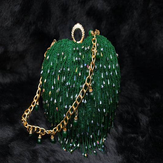 Emerald Bloom Clasp Bag