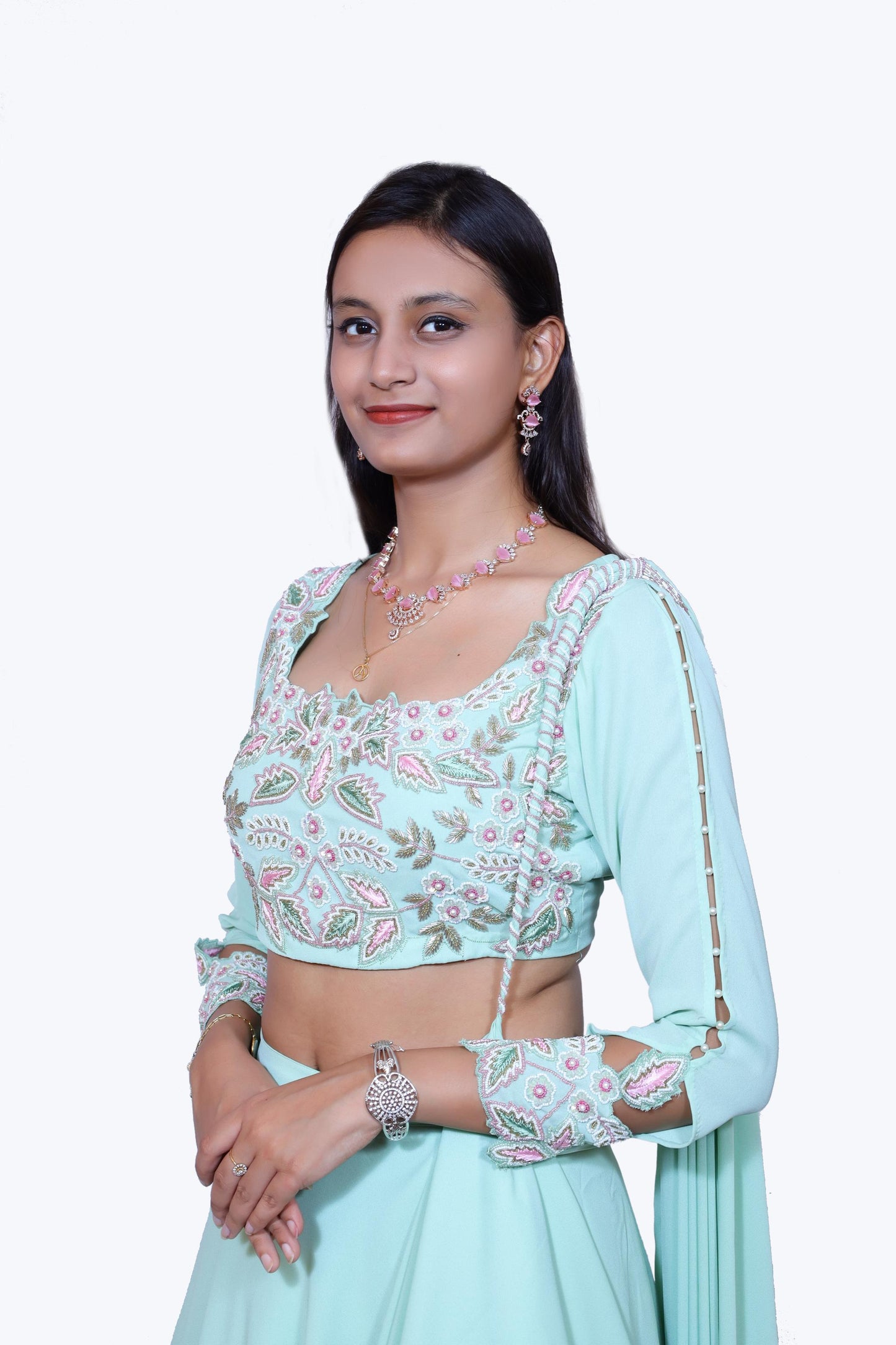 Mint Green Georgette Lehenga Sets – Grace Meets Glamour