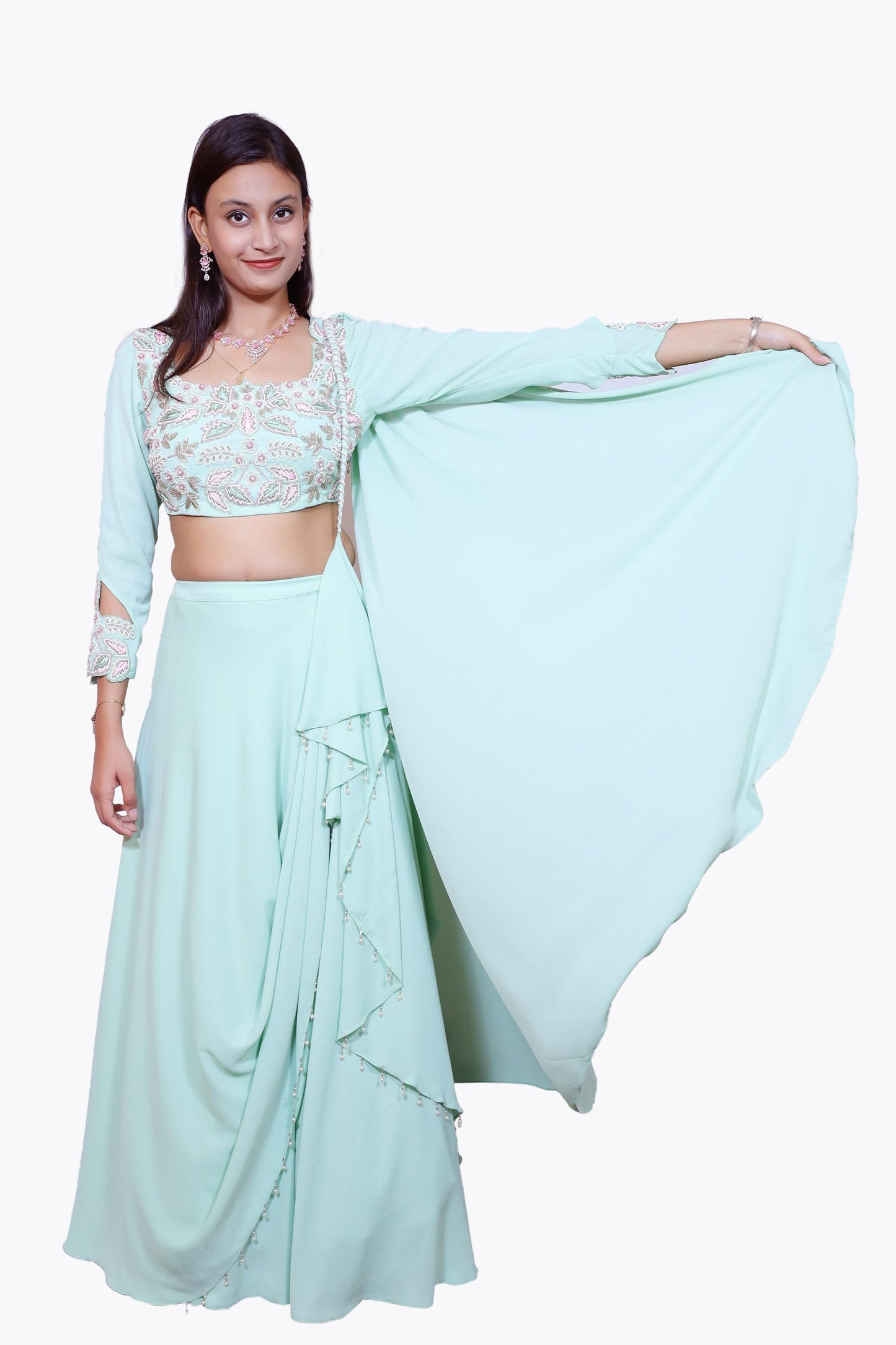 Mint Green Georgette Lehenga Sets – Grace Meets Glamour