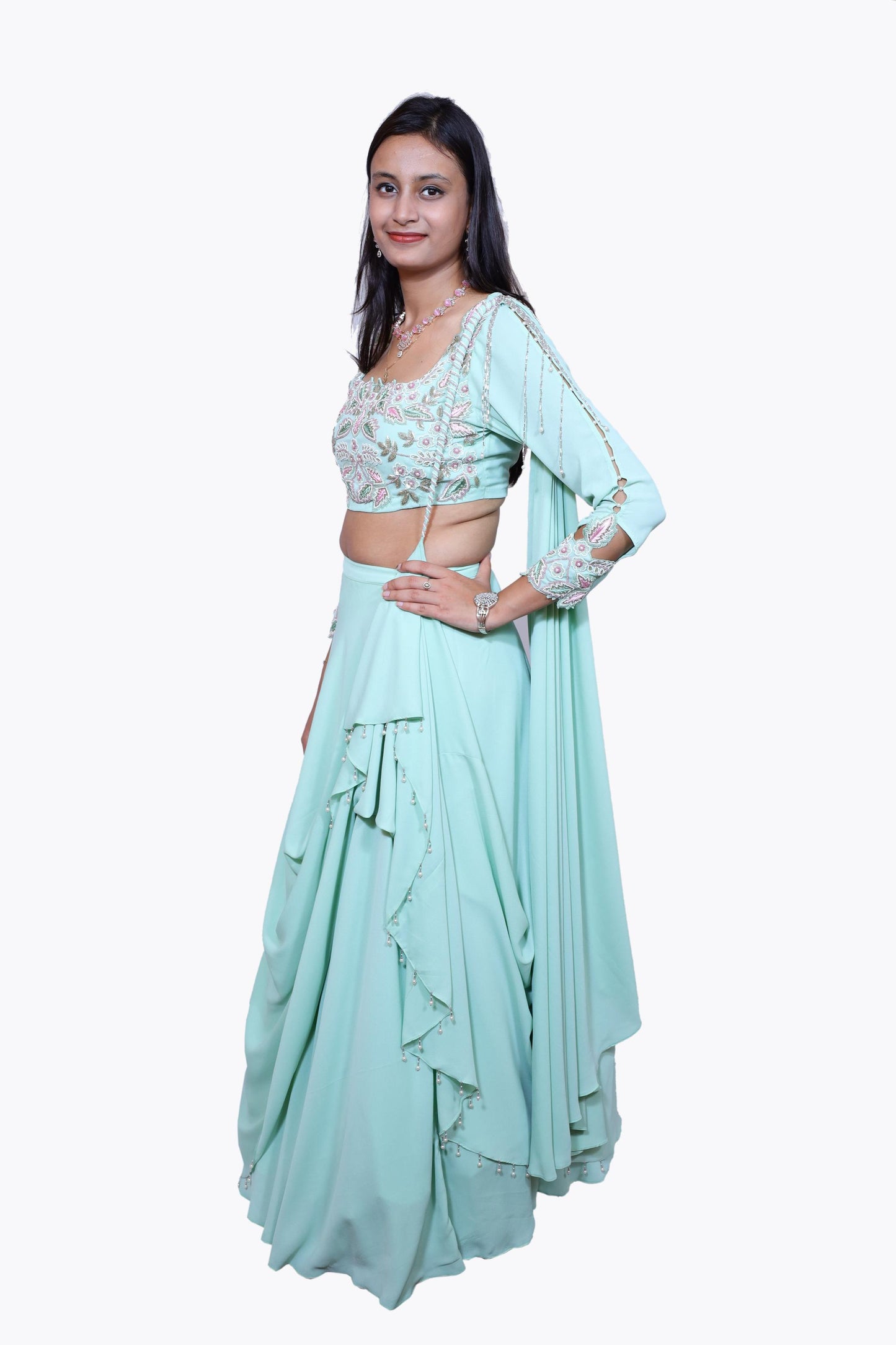 Mint Green Georgette Lehenga Sets – Grace Meets Glamour