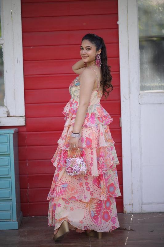 Butterfly Bloom Layered Dress