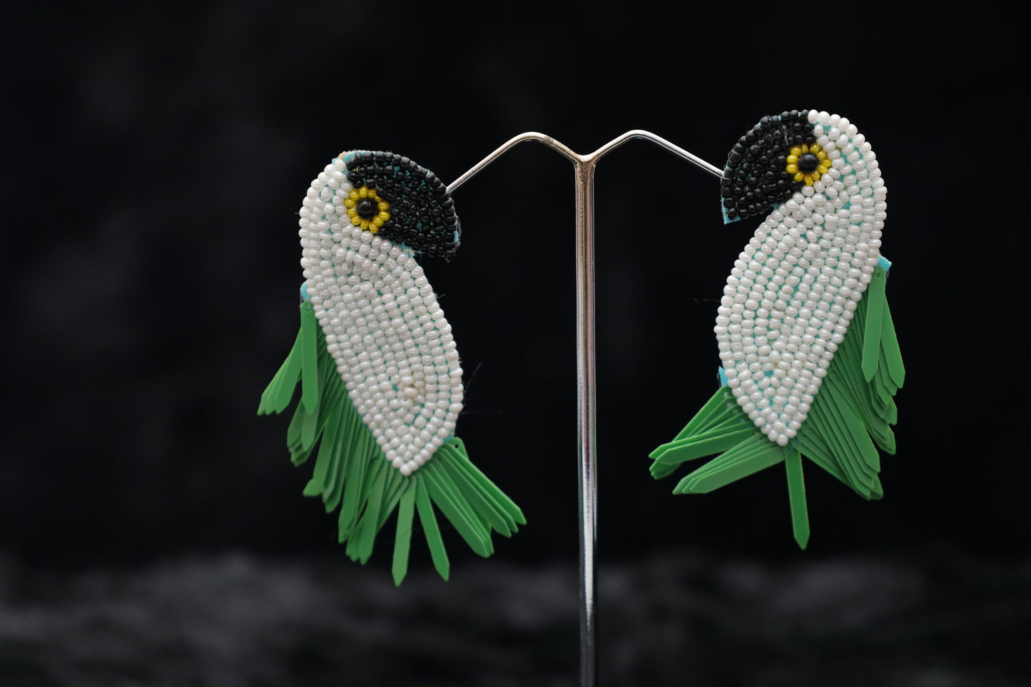 Parrot-Inspired Beaded Earring