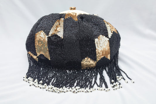 Black & Gold Sequin Beaded Potli Bag