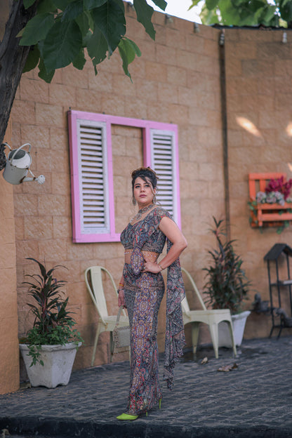 Noor Boho-Chic Georgette Saree Set