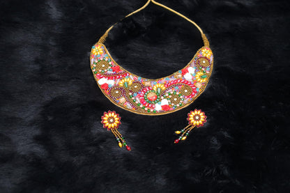 Rang Mahal Multicolor Bib Necklace Set