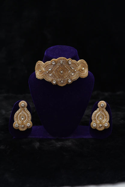 Noir Bloom Handcrafted Statement Choker Set