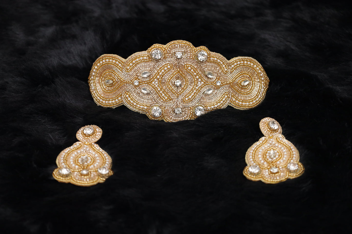 Noir Bloom Handcrafted Statement Choker Set