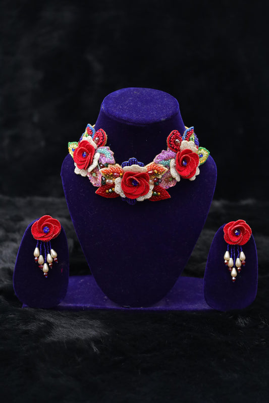 Rosalia Bloom Handcrafted Floral Choker Set