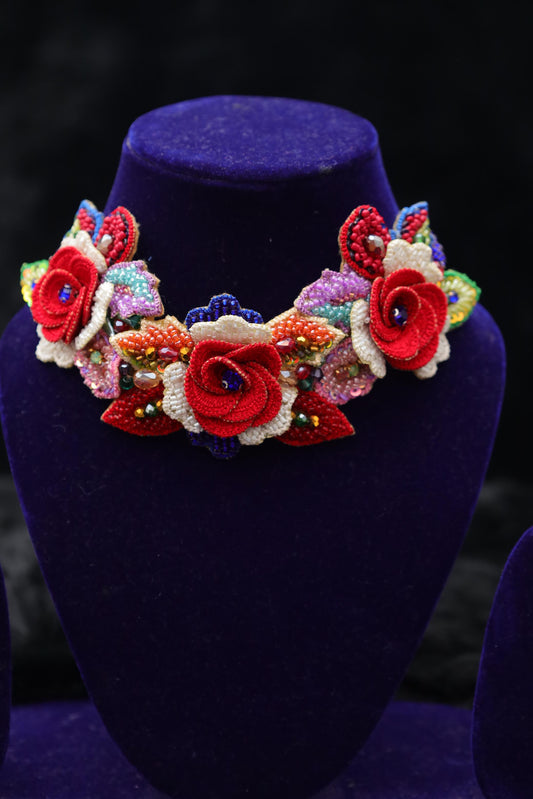 Rosalia Bloom Handcrafted Floral Choker Set