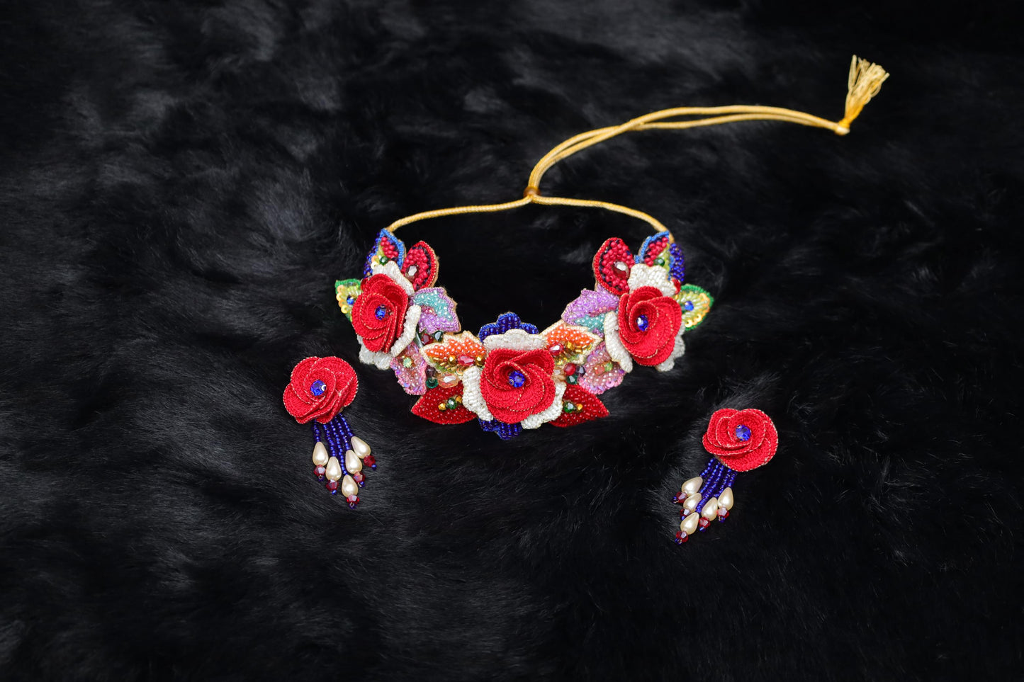 Rosalia Bloom Handcrafted Floral Choker Set
