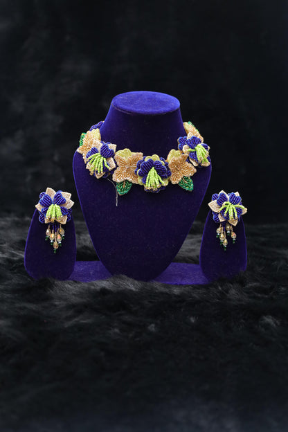 Gulnarred Floral Beaded Choker Set