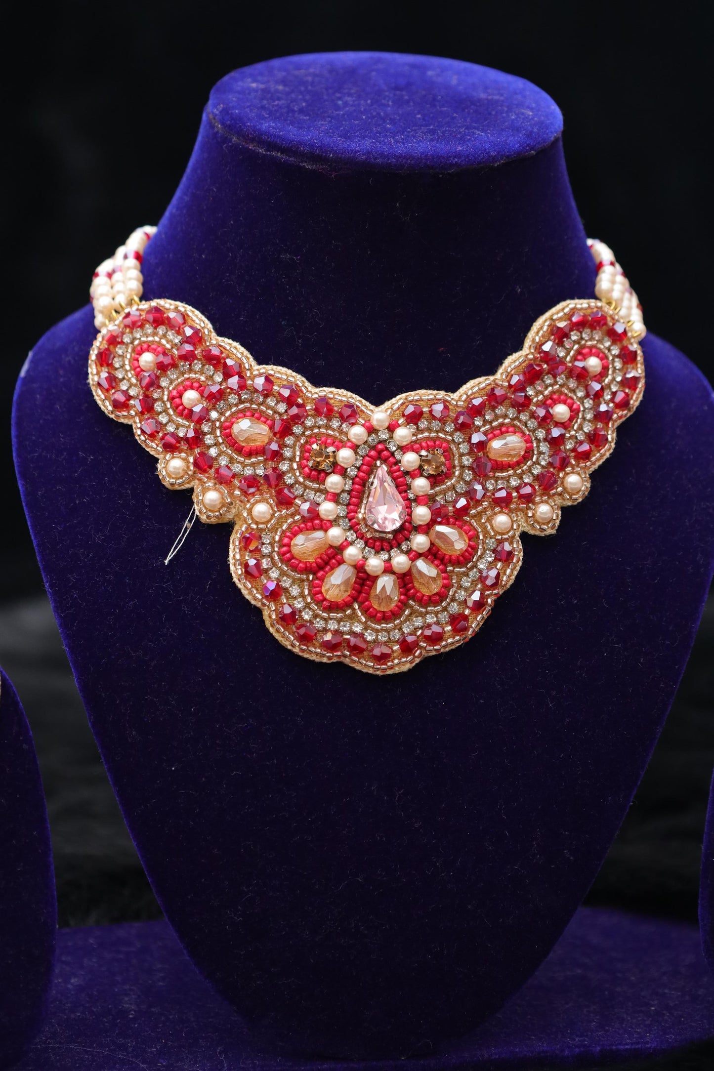 Royal Crimson Elegance Necklace and Earring Set