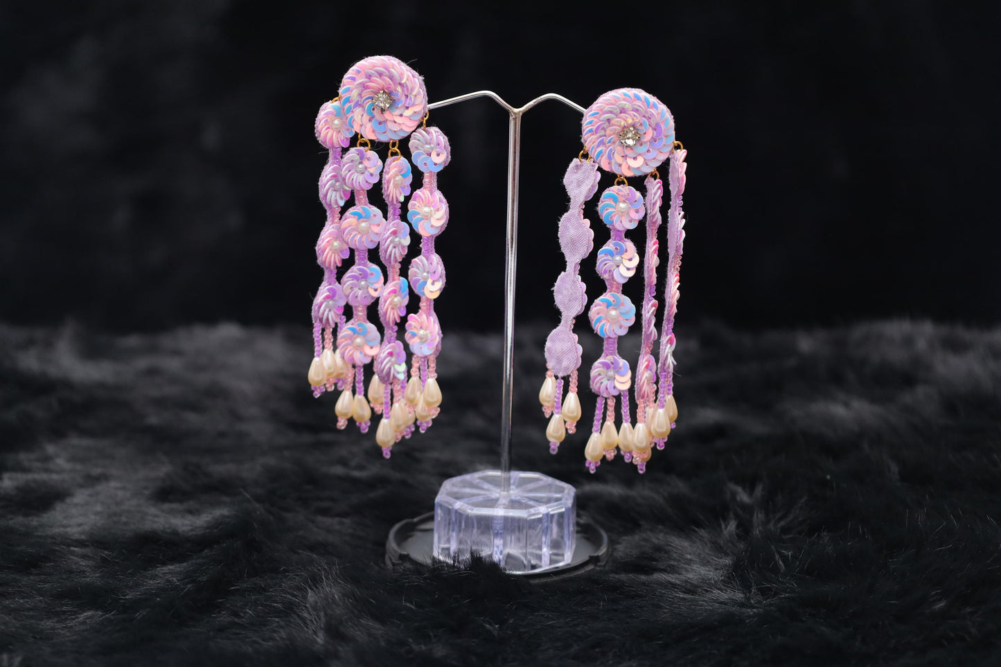 Moon Jelly Iridescent Sequin Drop Earrings