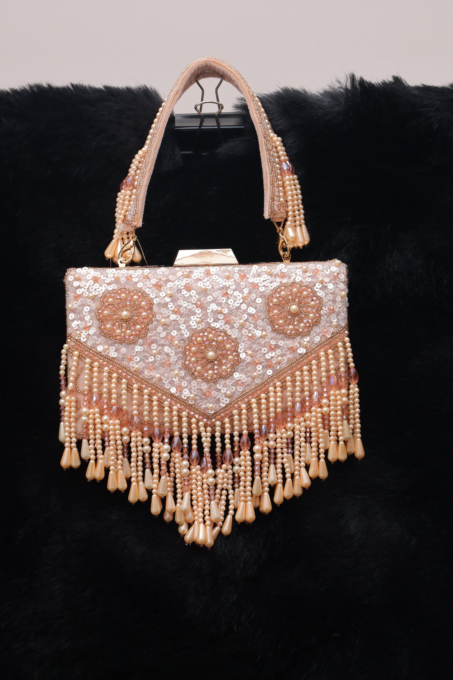 peach elegance handbag