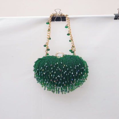 Emerald Bloom Clasp Bag