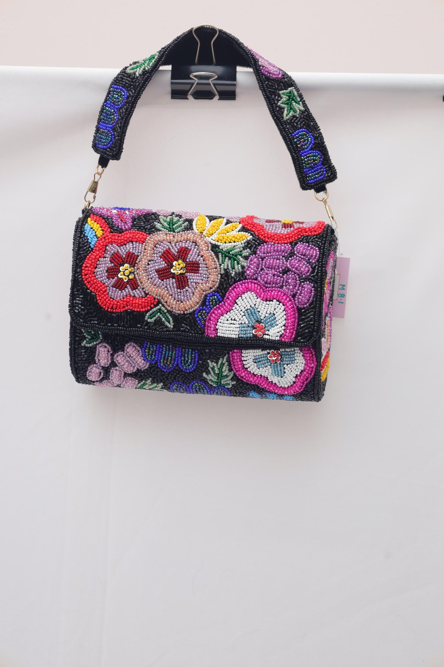 Floral Symphony Beaded Clutch