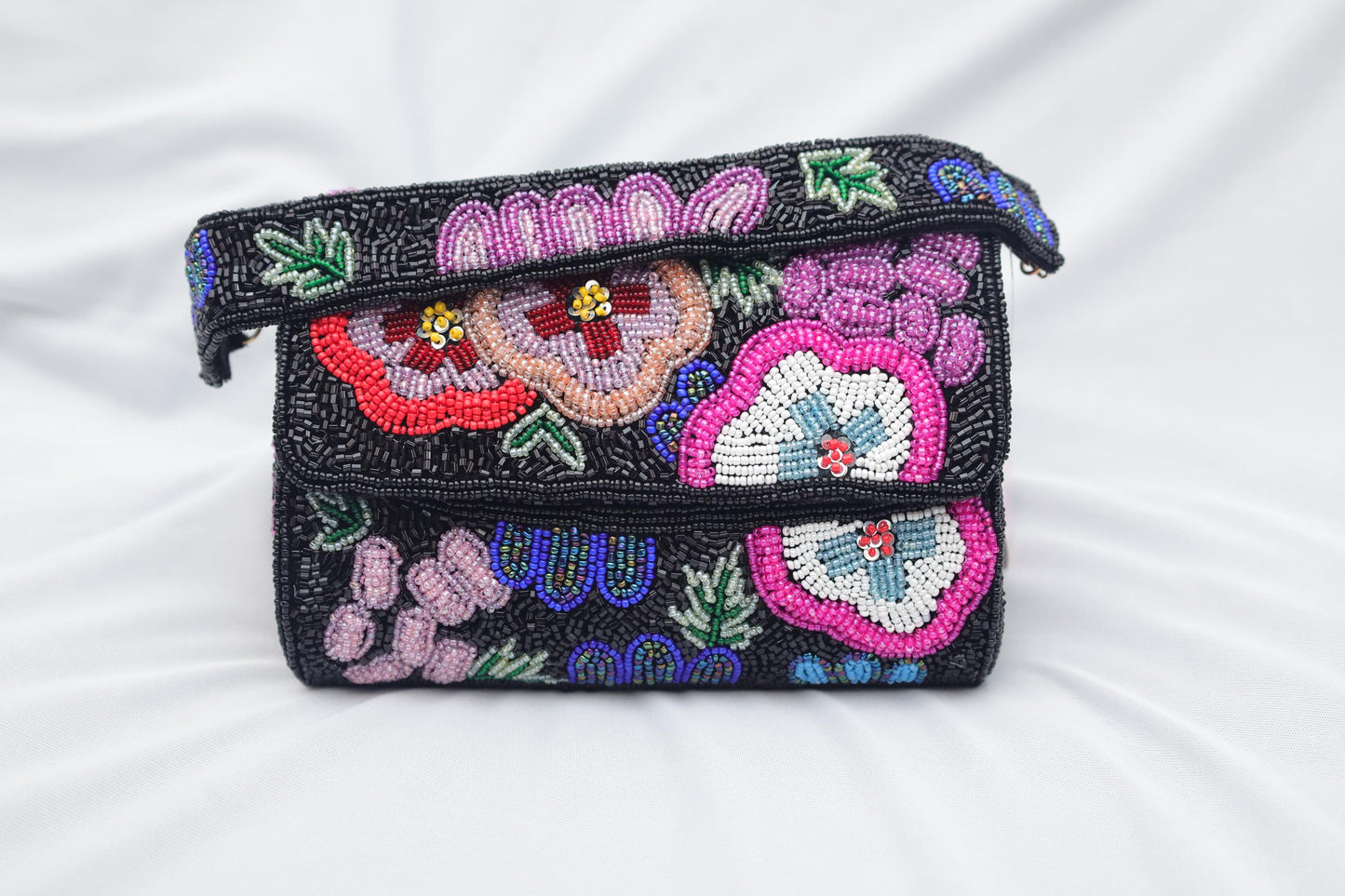 Floral Symphony Beaded Clutch