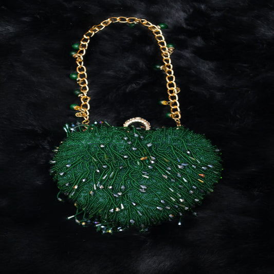 Emerald Bloom Clasp Bag