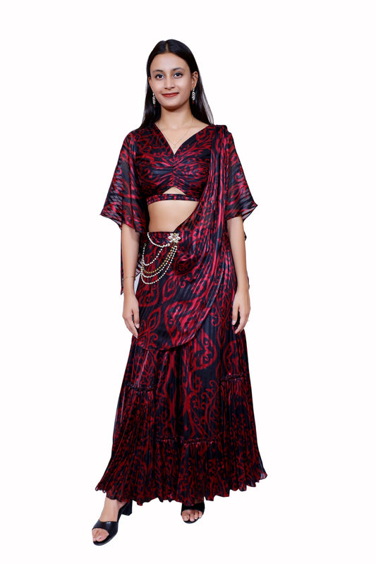 Boho-Chic Layered Palazzo Set