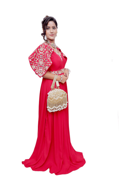 Royal Scarlet Cape Gown