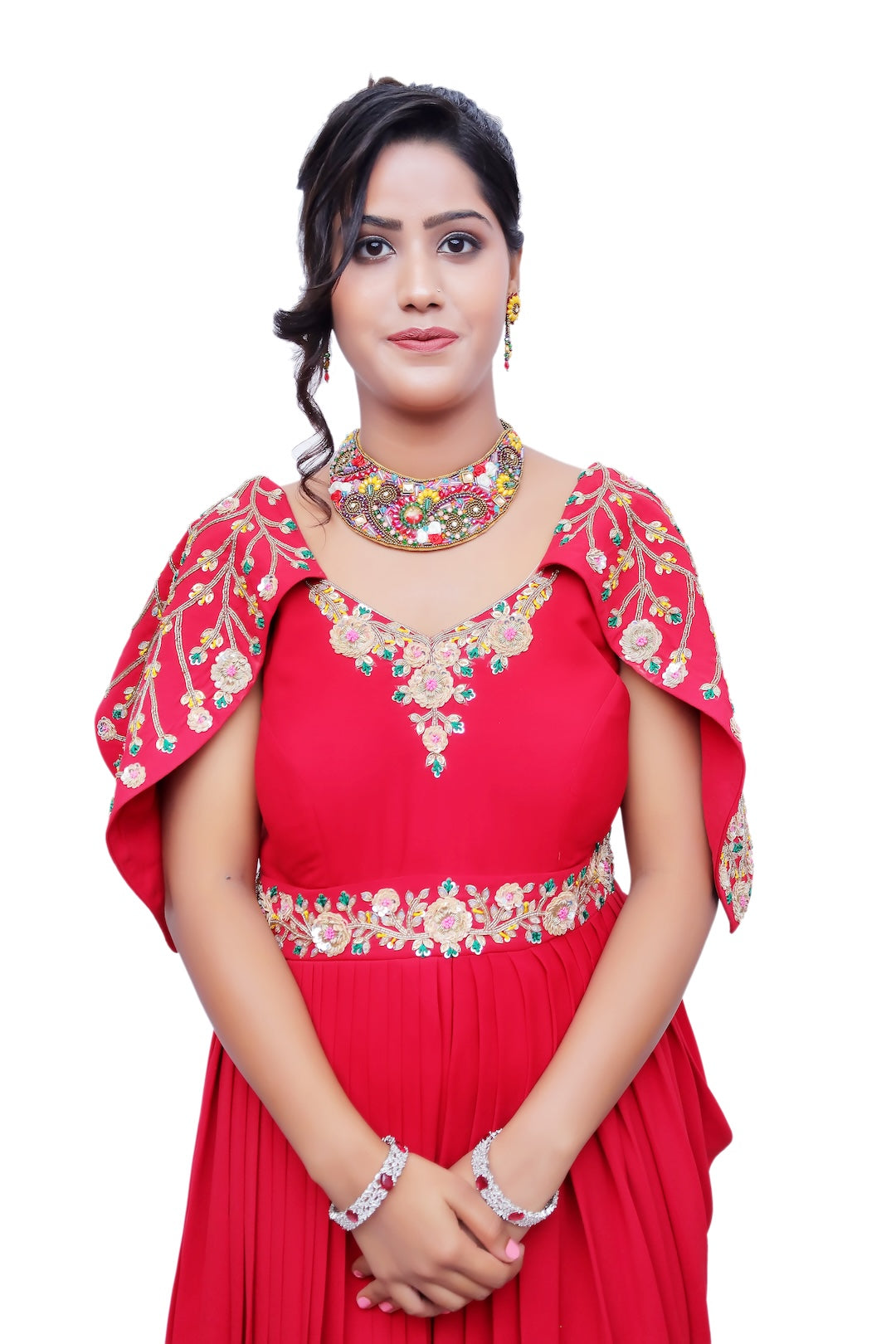 Royal Scarlet Cape Gown