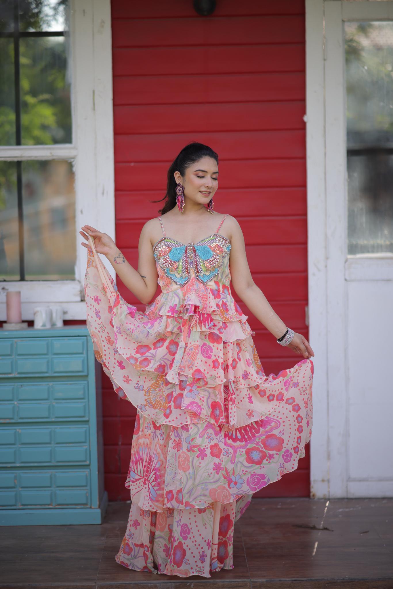 Butterfly Bloom Layered Dress