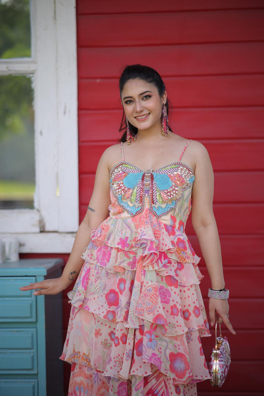 Butterfly Bloom Layered Dress