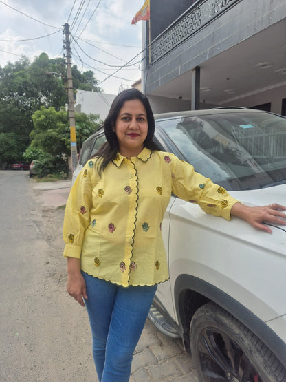 Sunshine Bloom Cotton Shirt