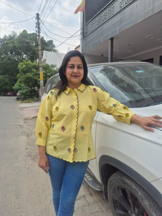 Sunshine Bloom Cotton Shirt
