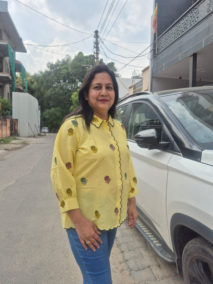 Sunshine Bloom Cotton Shirt
