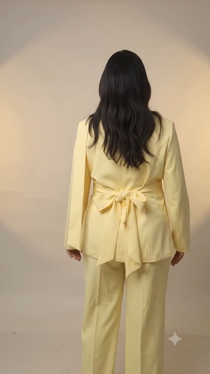 Lemon Yellow Double Georgette 3-Piece Cord Set