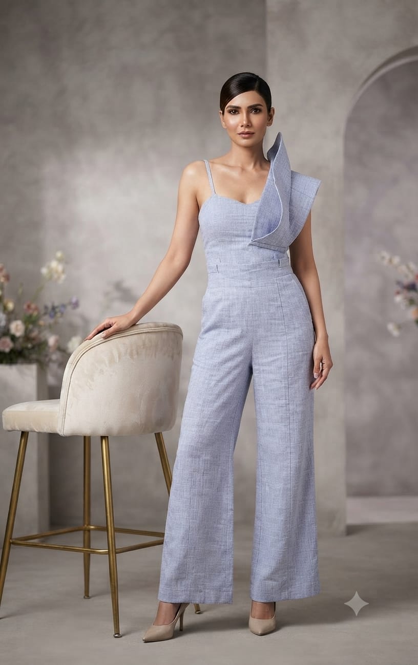 Sculpted 3D Denim Bustier Co-Ord Set