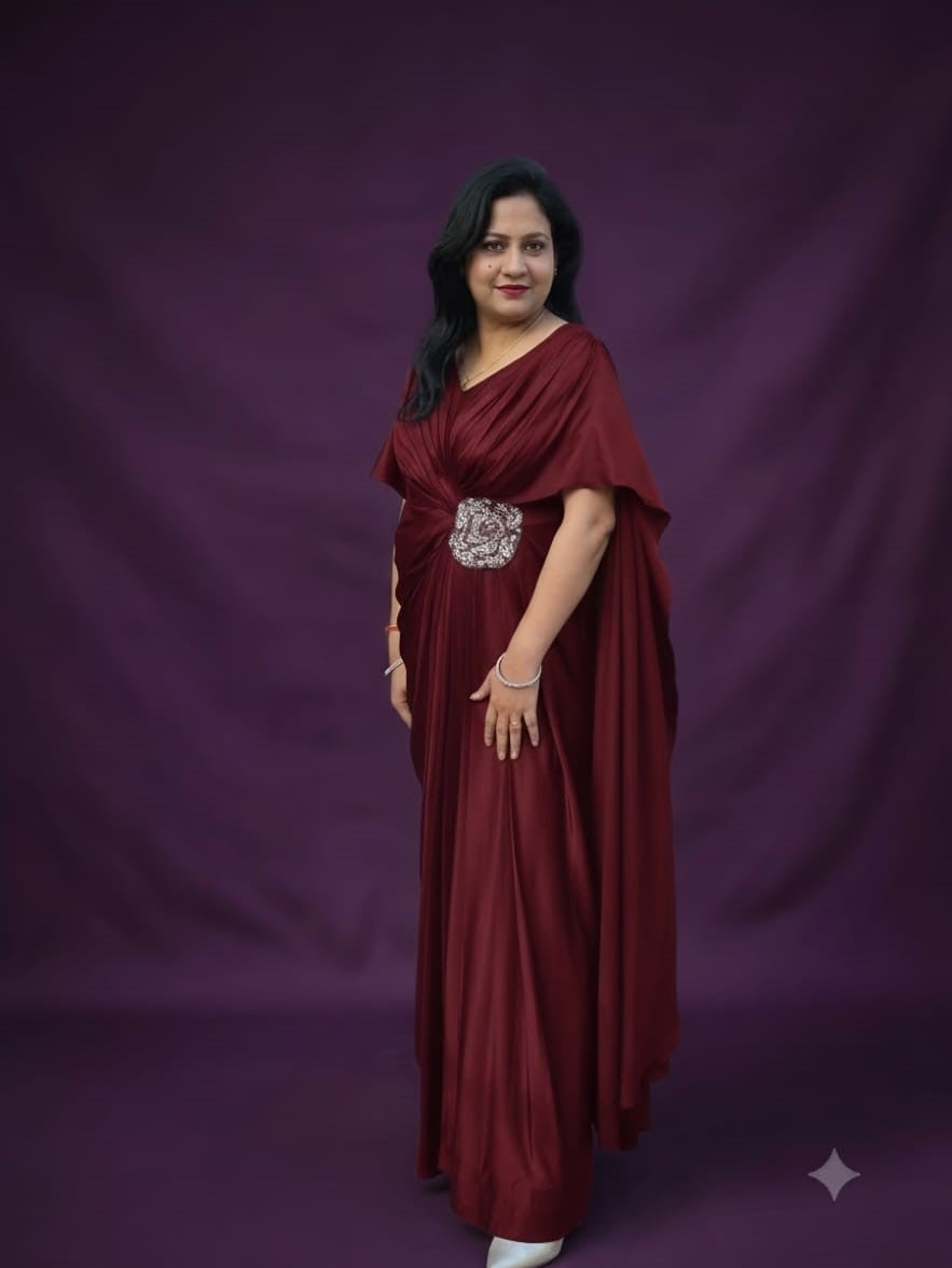 Armani Satin Drape Gown