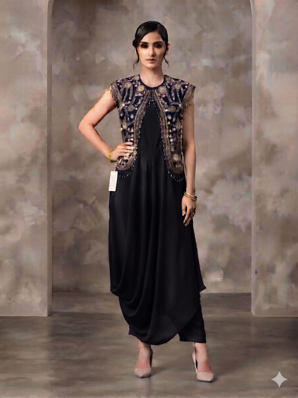 Cowl Grace – Crepe Drape Dress