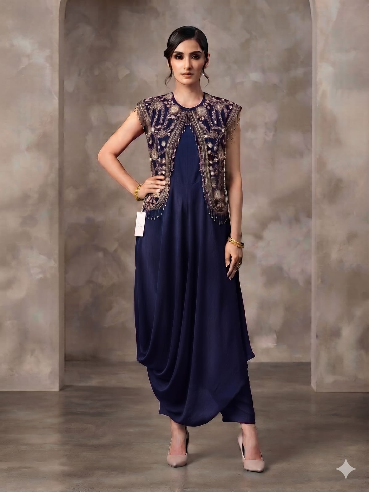 Cowl Grace – Crepe Drape Dress