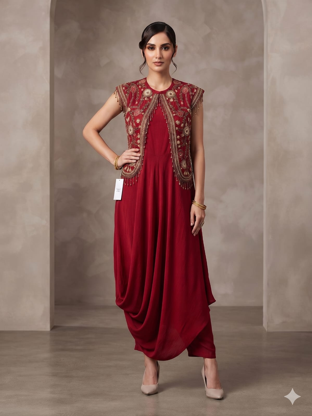 Cowl Grace – Crepe Drape Dress