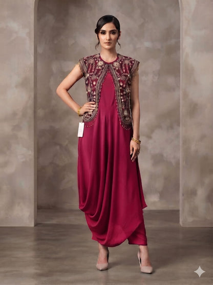 Cowl Grace – Crepe Drape Dress