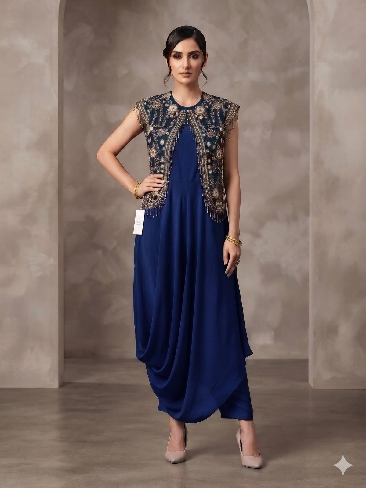 Cowl Grace – Crepe Drape Dress
