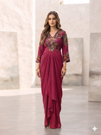 Midnight Mirage Draped Set