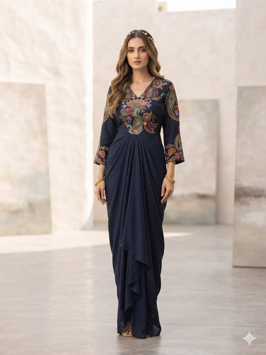 Midnight Mirage Draped Set