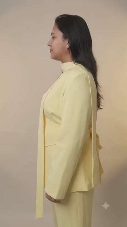 Lemon Yellow Double Georgette 3-Piece Cord Set